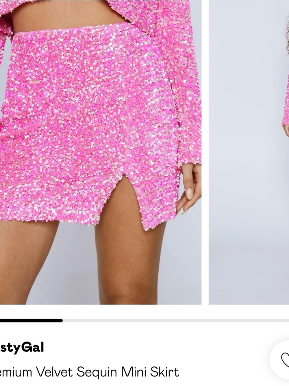 Nasty Gal Pink Sequin Mini Skirt